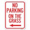 Signmission No Parking on Grass W/ Left Arrow Heavy-Gauge Alum Rust Proof Parking Sign, 18" x 24", A-1824-23687 A-1824-23687 - alternate 1